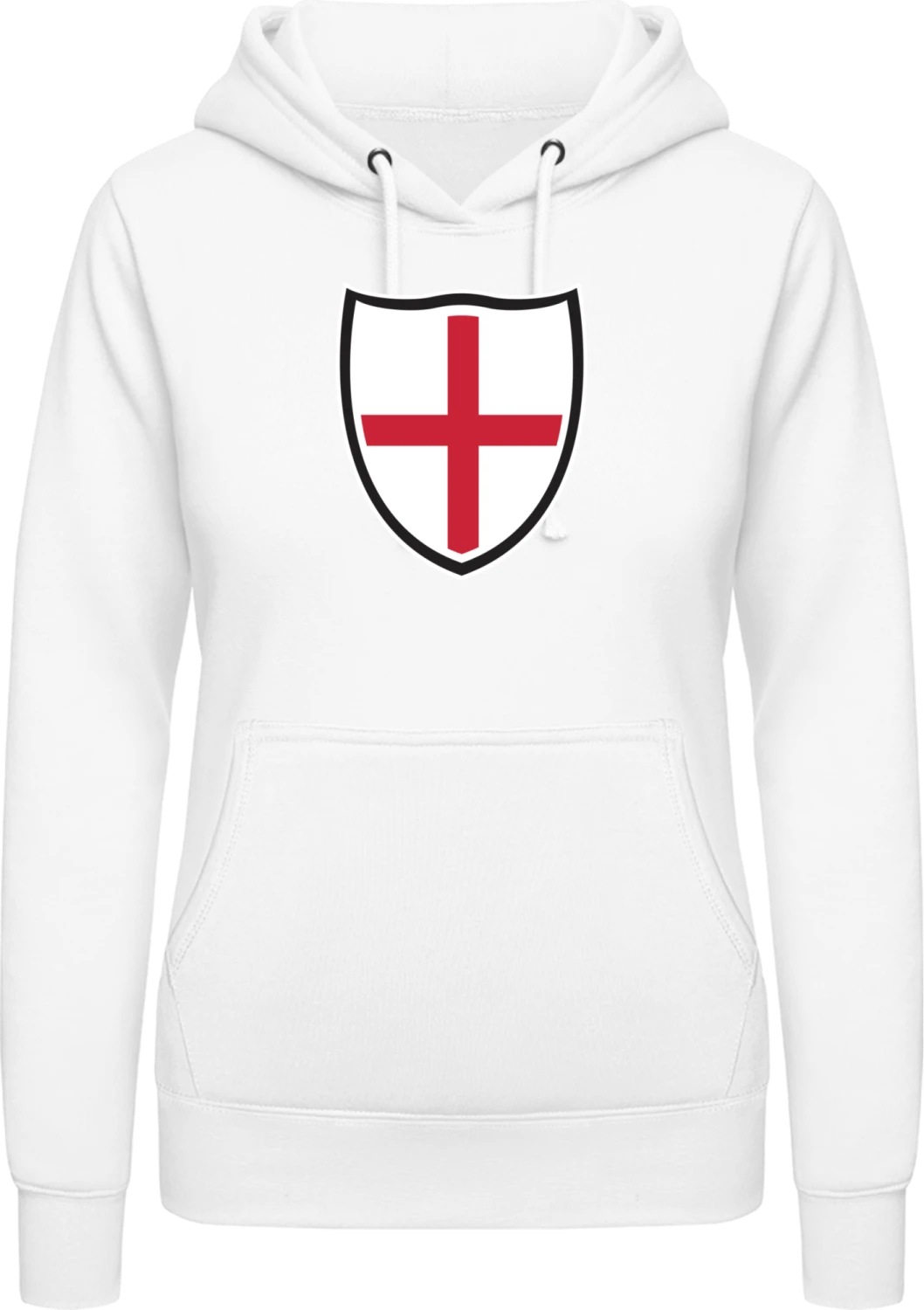 England Shield Flag - Arctic white AWDis ladies hoodie - Front