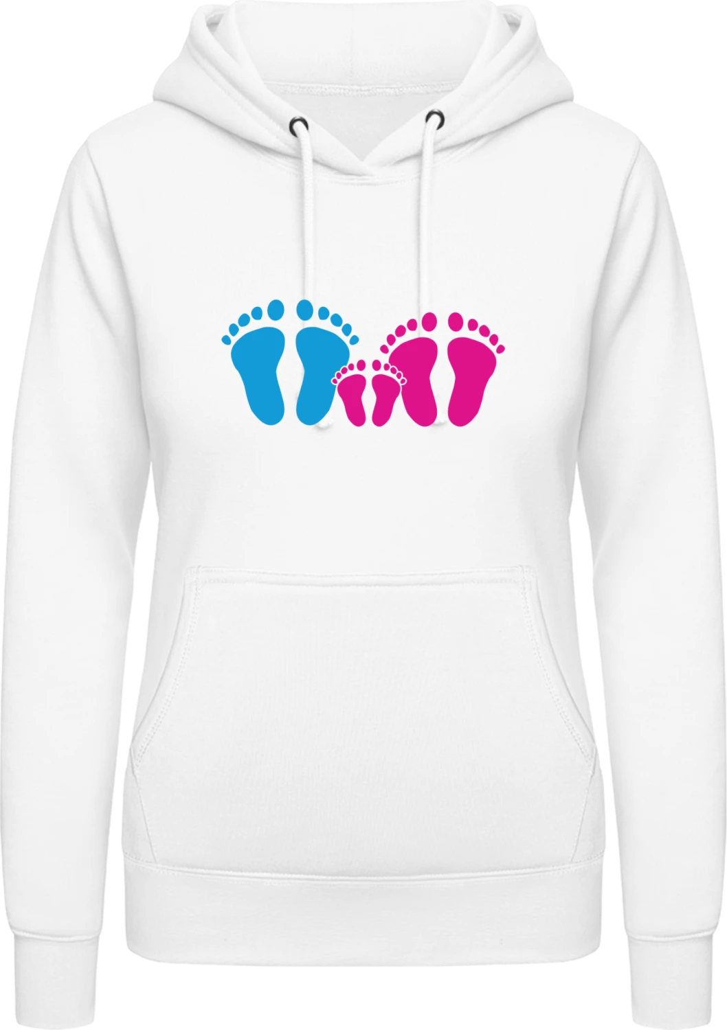 Family Feet Daughter - Arctic white AWDis ladies hoodie - Front