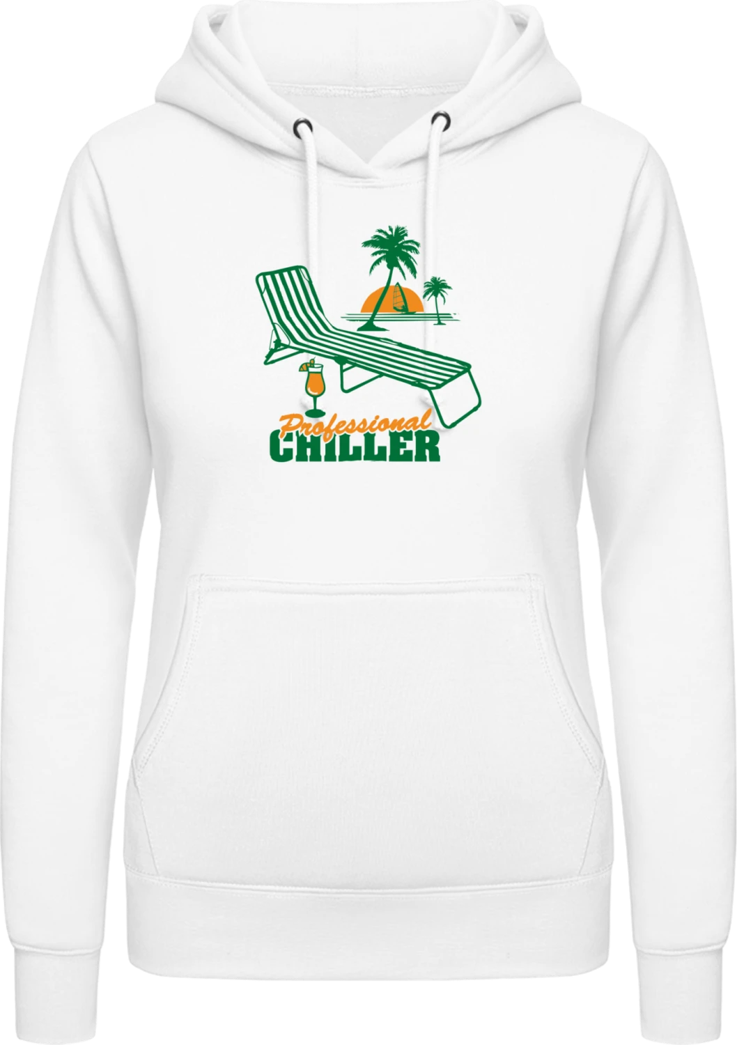 Professional Chiller - Arctic white AWDis ladies hoodie - Front