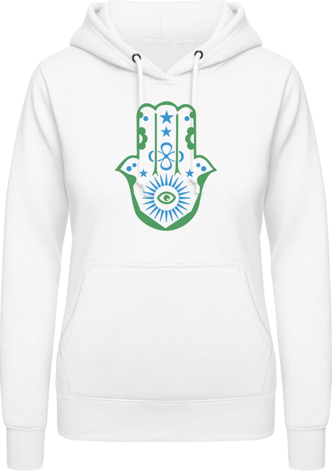 Hand der Fatima - Arctic white AWDis ladies hoodie - Front