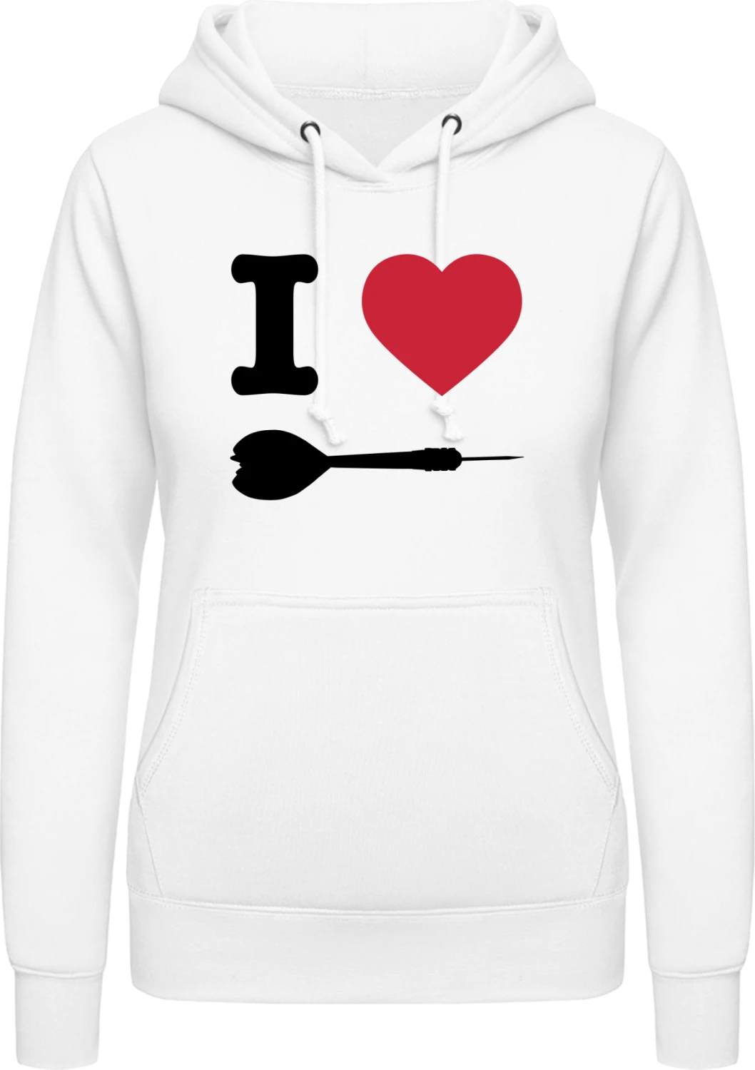 I Heart Darts - Arctic white AWDis ladies hoodie - Front