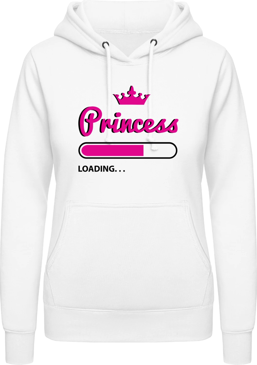 Princess Loading - Arctic white AWDis ladies hoodie - Front