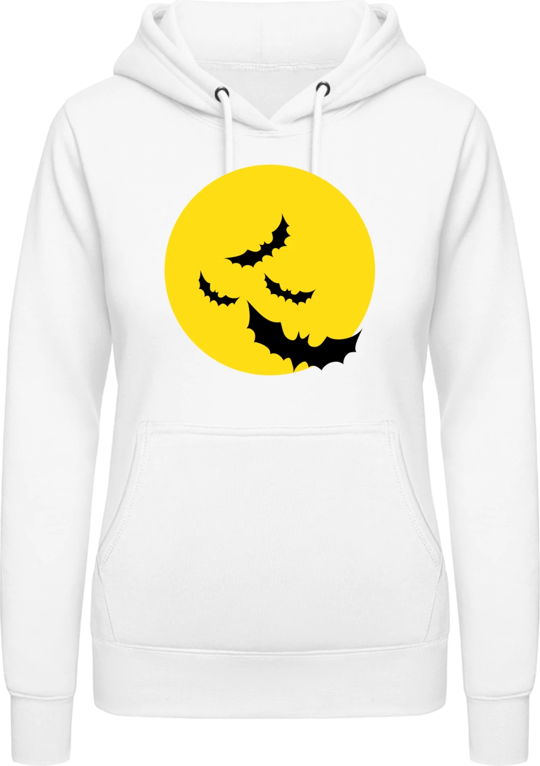 Bats Illustration - Arctic white AWDis ladies hoodie - Front