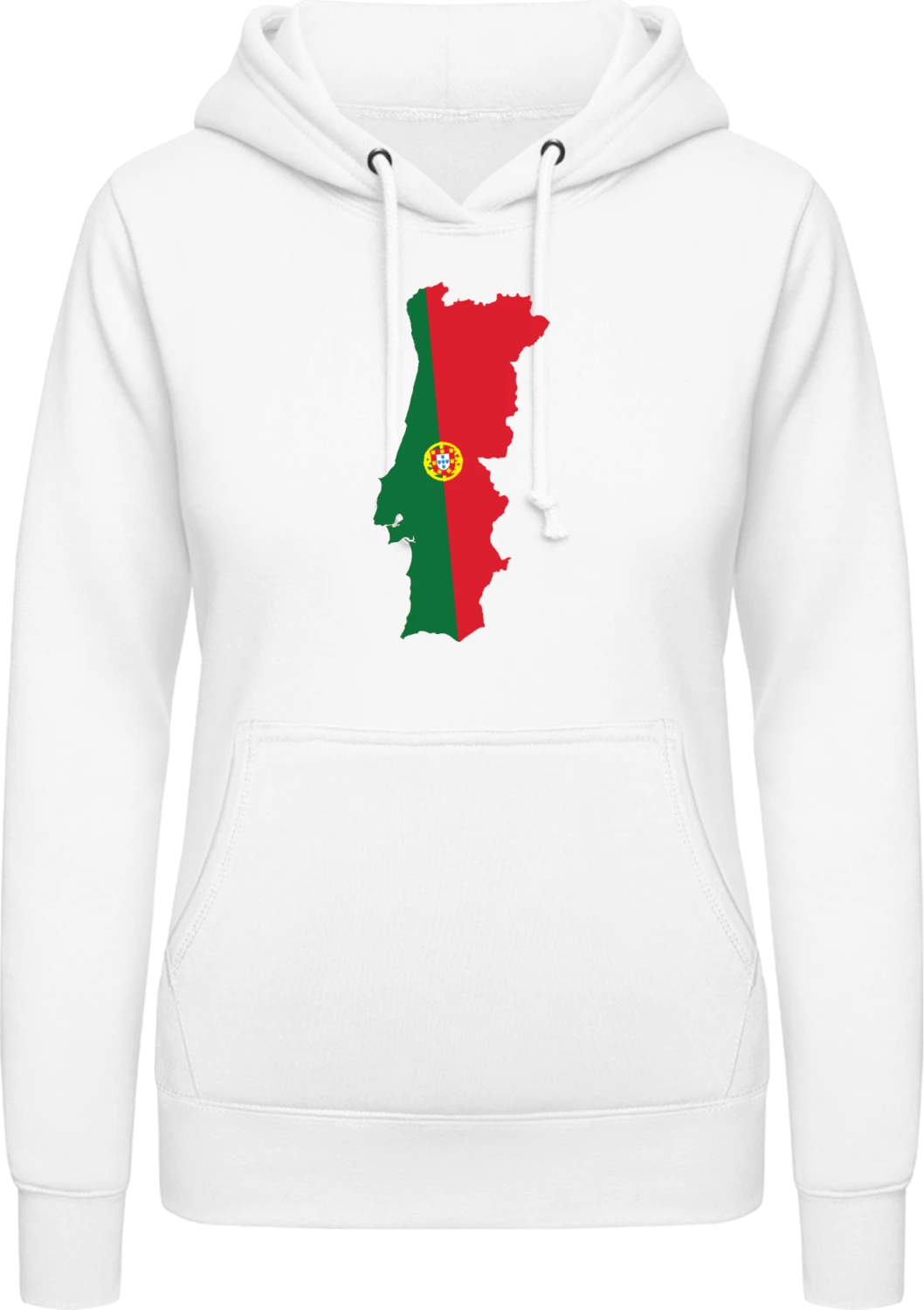 Portugal Map - Arctic white AWDis ladies hoodie - Front