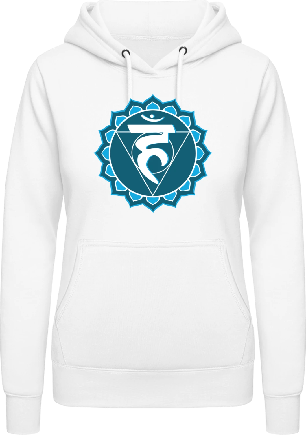 Chakra Visuddha - Arctic white AWDis ladies hoodie - Front