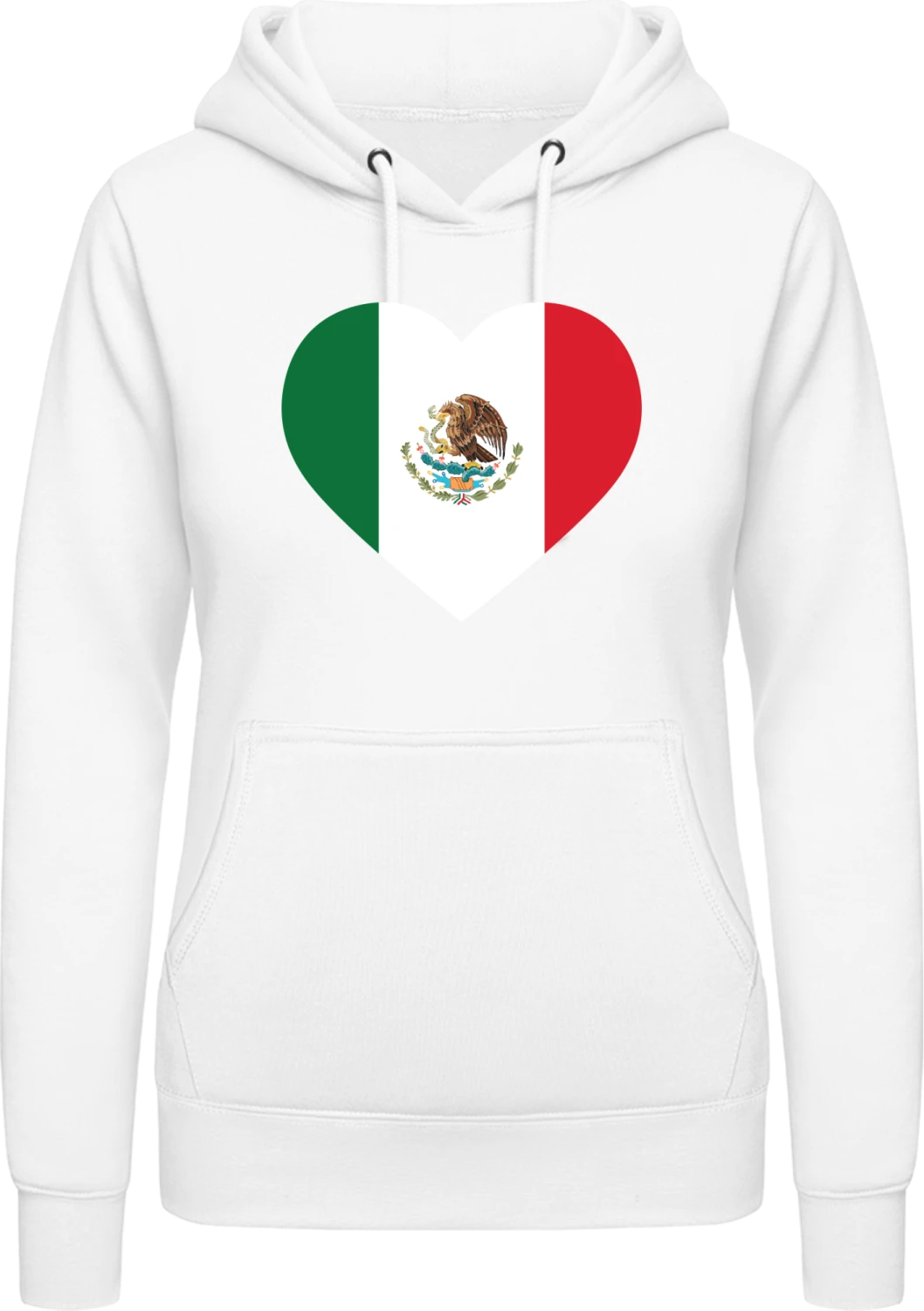 Mexico Heart Flag - Arctic white AWDis ladies hoodie - Front