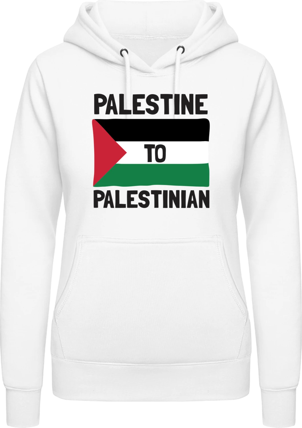 Palestine To Palestinian - Arctic white AWDis ladies hoodie - Front