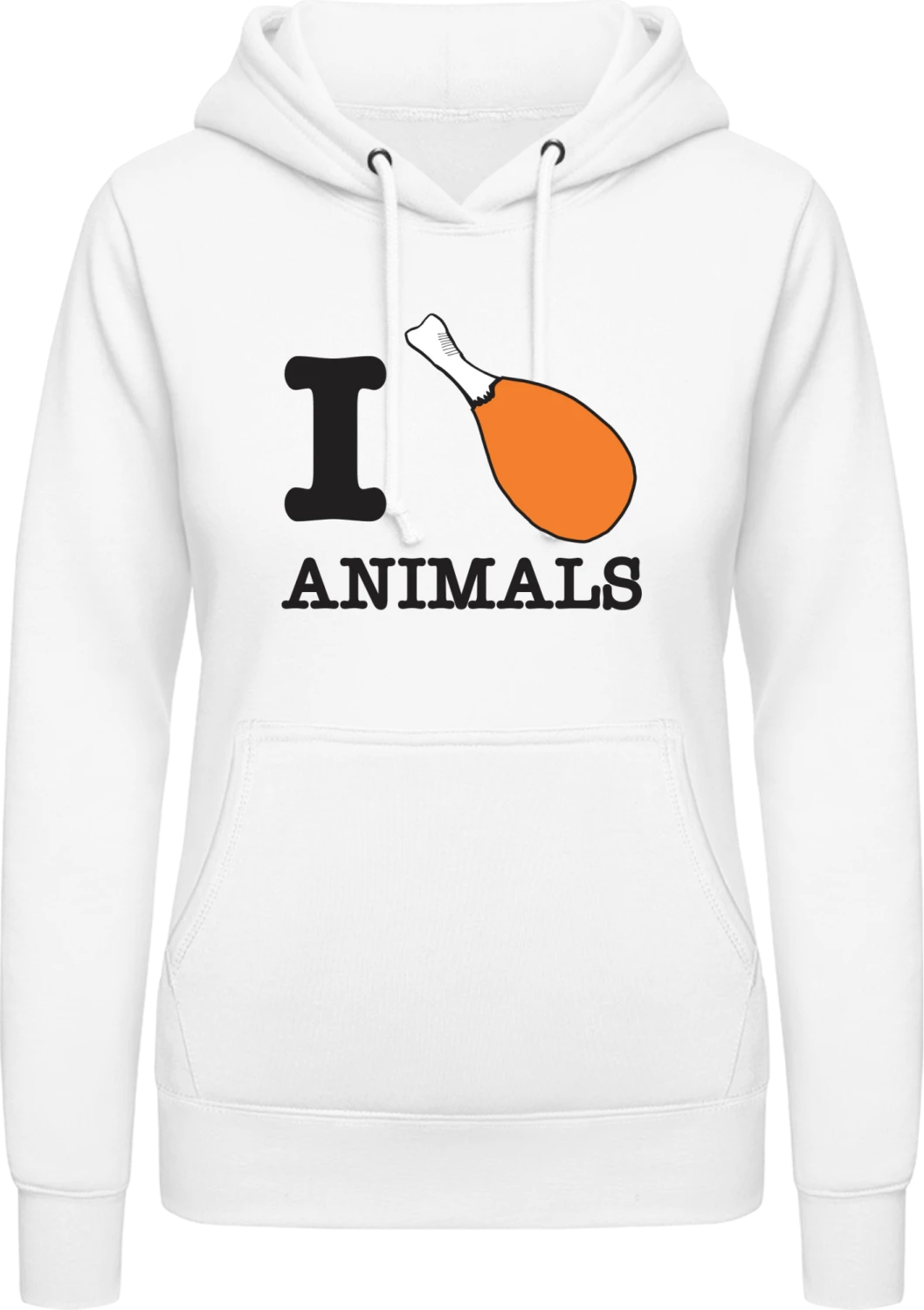 I Heart Animals - Arctic white AWDis ladies hoodie - Front