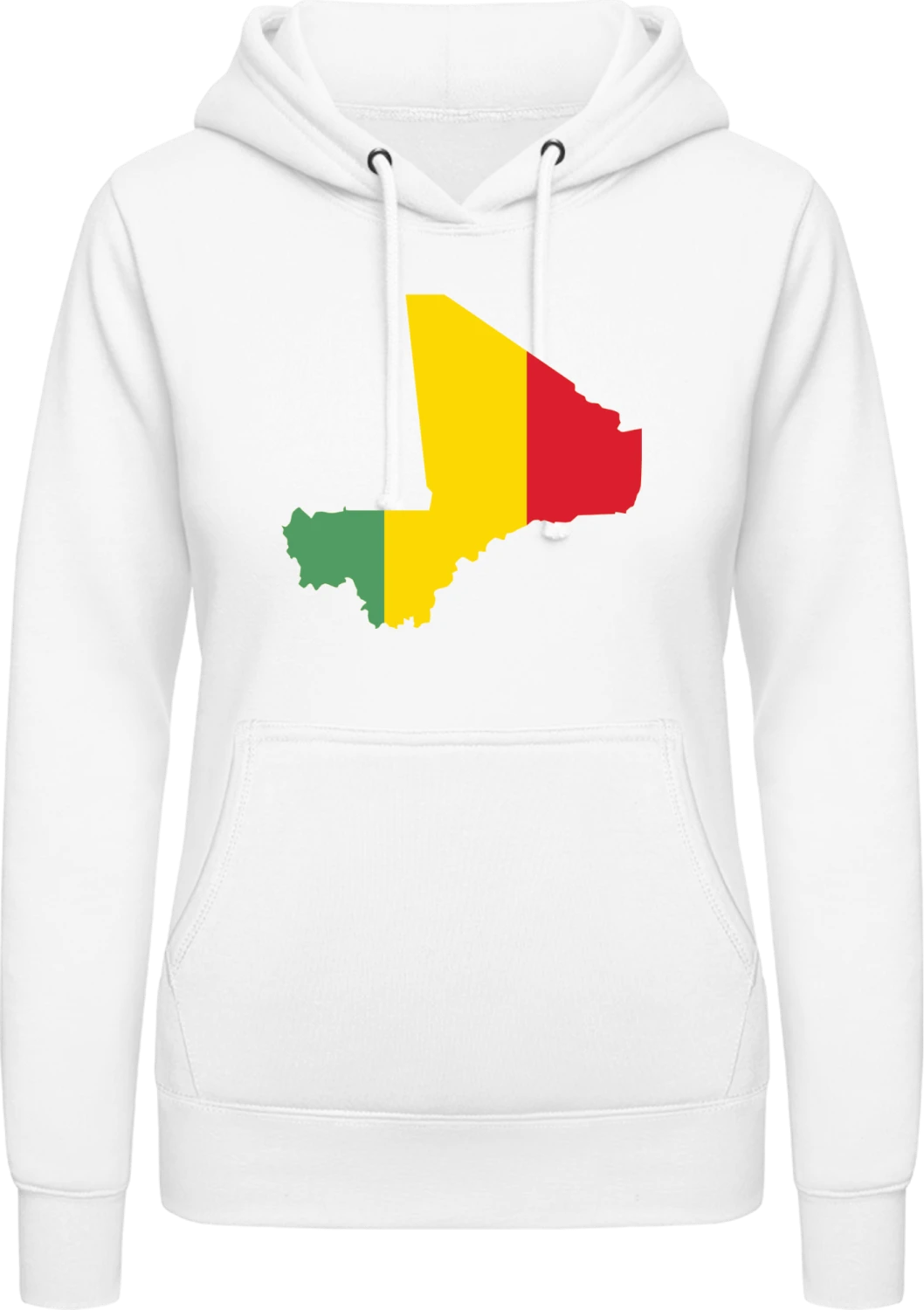 Mali Map - Arctic white AWDis ladies hoodie - Front