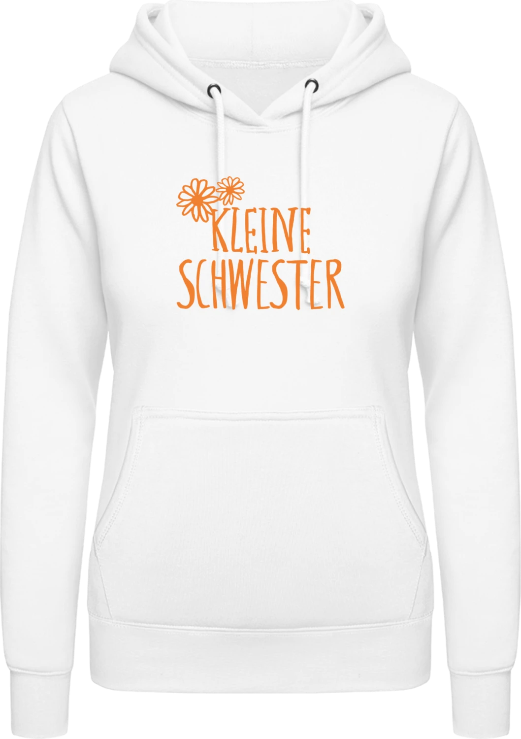 Kleine schwester blume - Arctic white AWDis ladies hoodie - Front