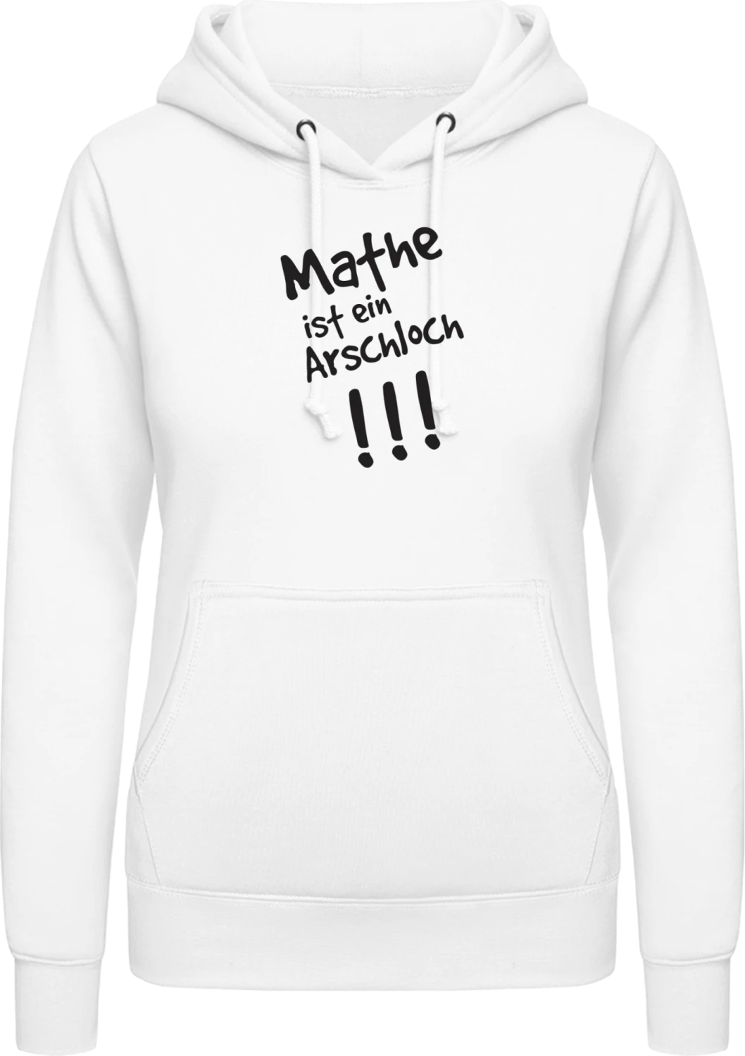 Mathe ist ein Arschloch - Arctic white AWDis ladies hoodie - Front