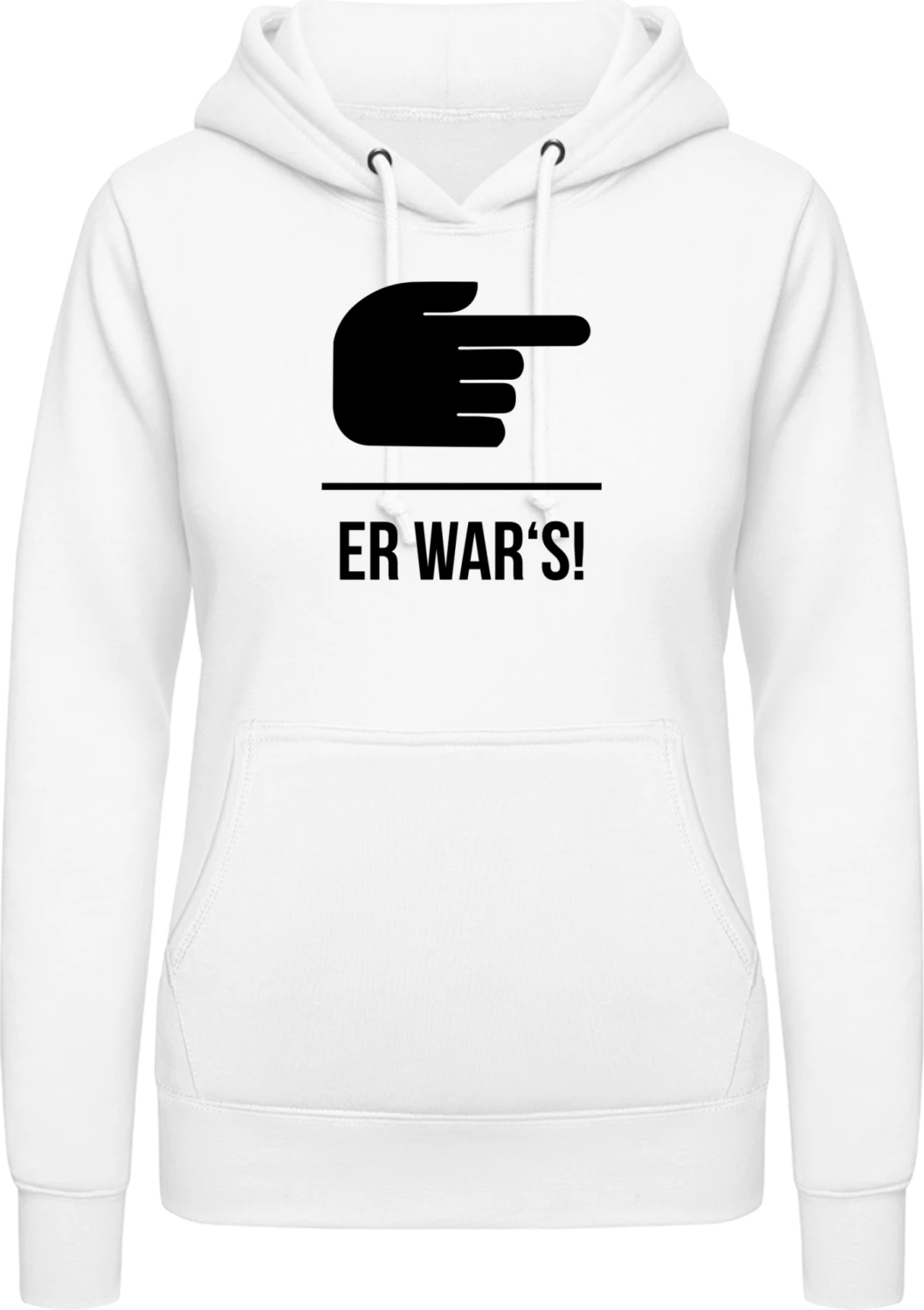 Er war´s - Arctic white AWDis ladies hoodie - Front