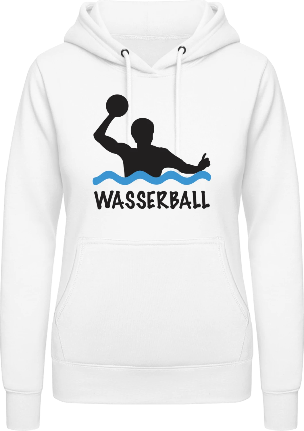 Wasserball Silhouette - Arctic white AWDis ladies hoodie - Front