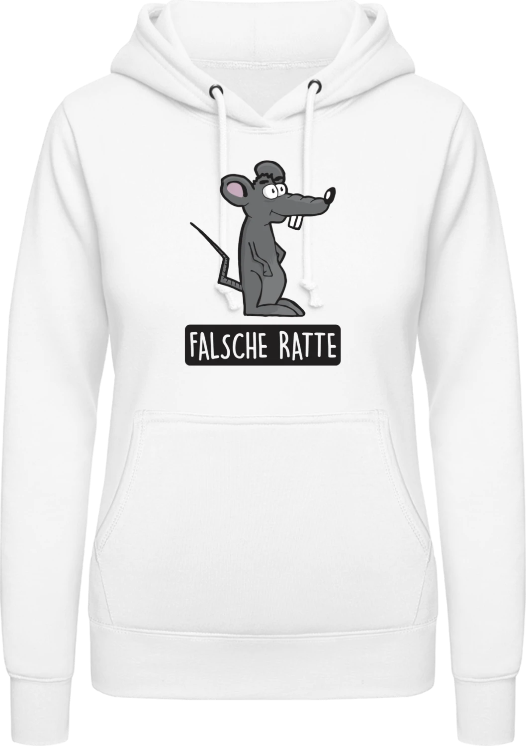 Falsche Ratte - Arctic white AWDis ladies hoodie - Front