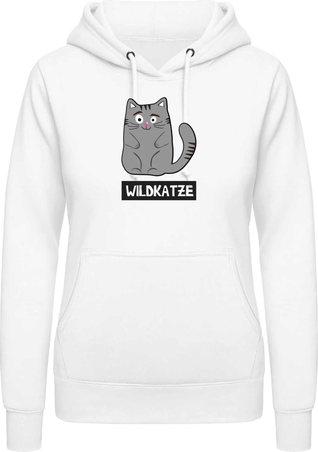 Wildkatze - Arctic white AWDis ladies hoodie - Front