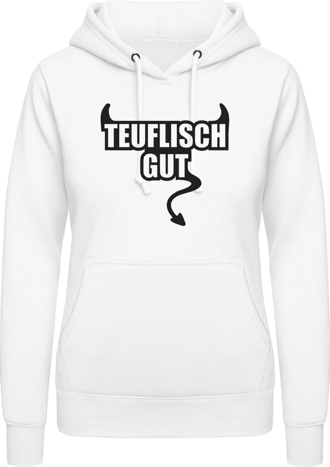 Teuflisch gut - Arctic white AWDis ladies hoodie - Front