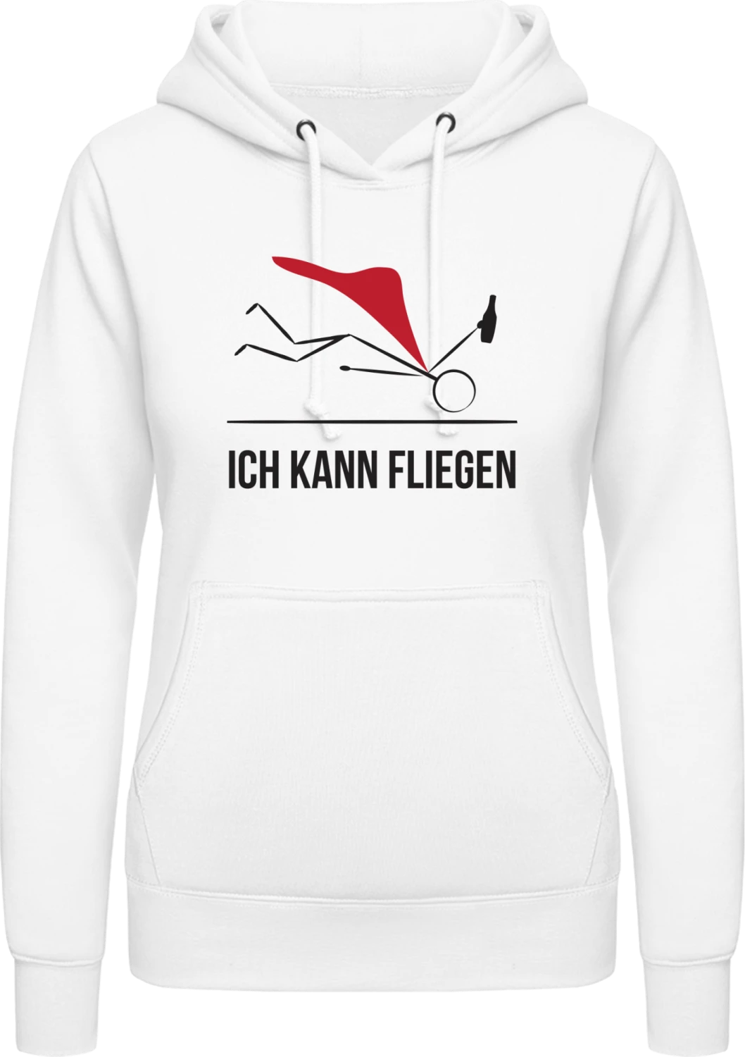 Ich kann fliegen - Arctic white AWDis ladies hoodie - Front