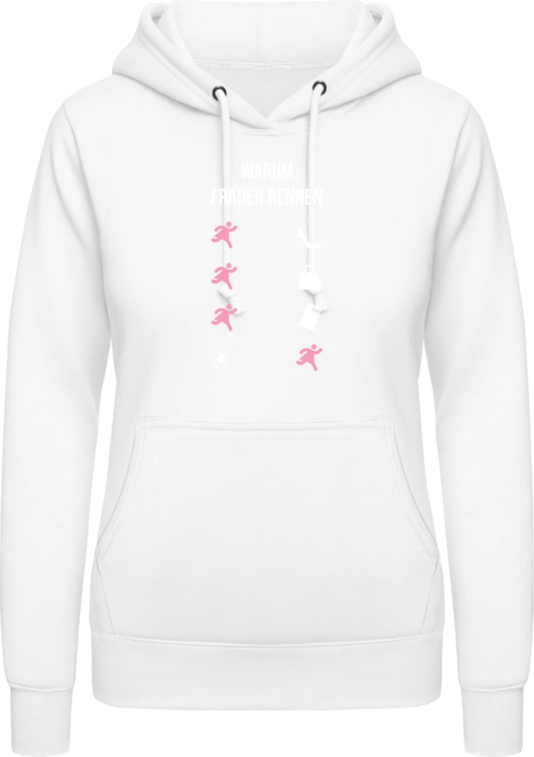 Warum Frauen rennen - Arctic white AWDis ladies hoodie - Front