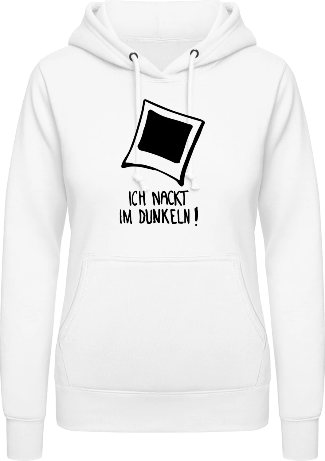 Ich nackt im Dunkeln - Arctic white AWDis ladies hoodie - Front