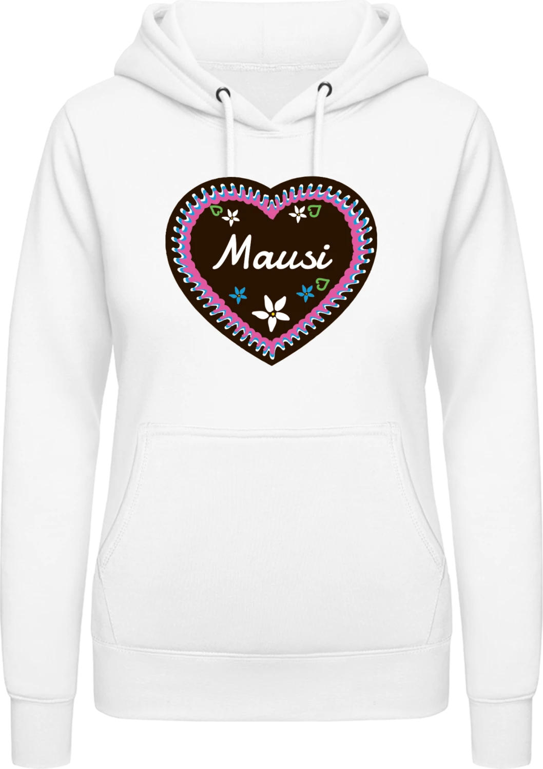 Mausi Lebkuchenherz - Arctic white AWDis ladies hoodie - Front