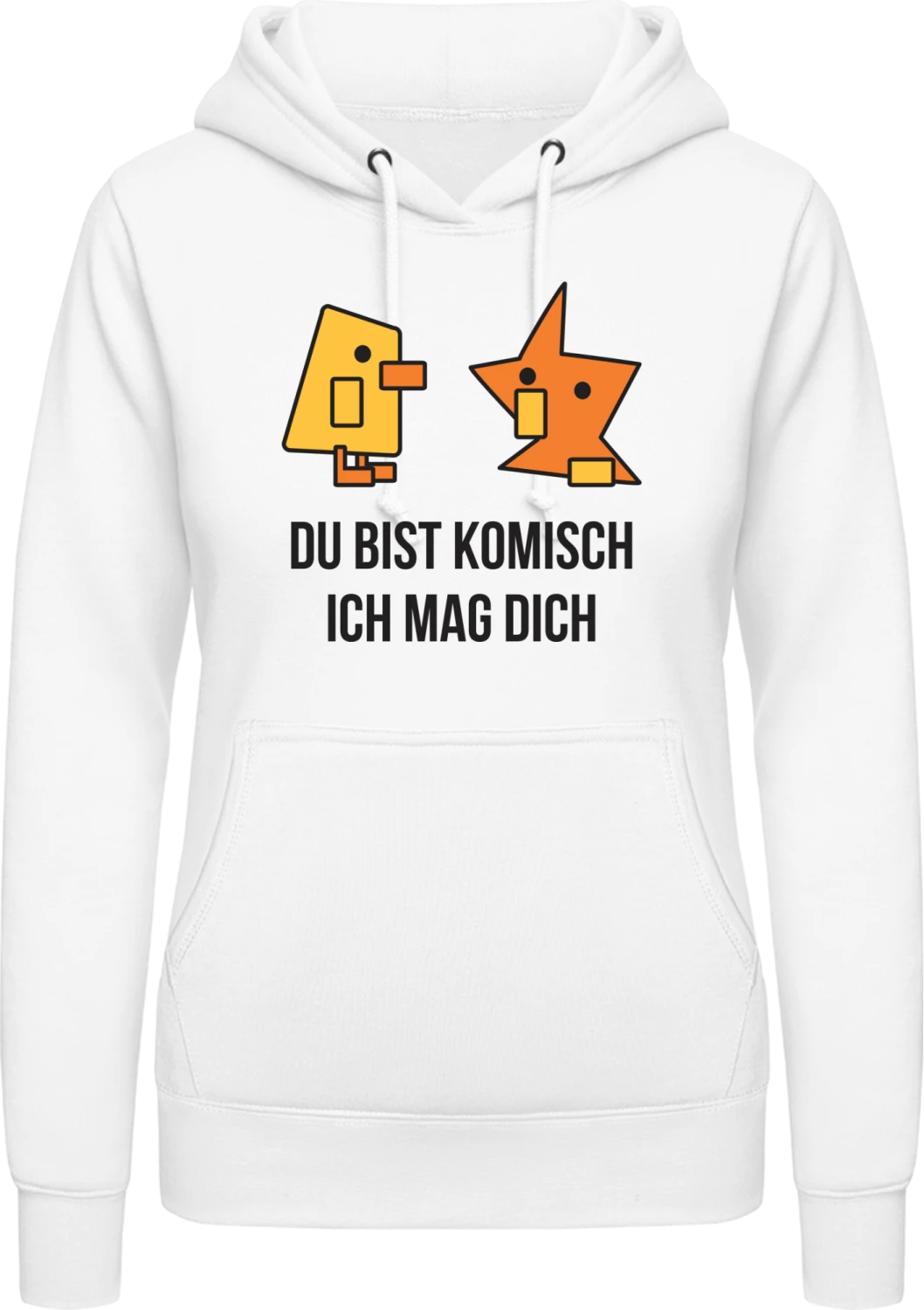 Du bist komisch ich mag dich - Arctic white AWDis ladies hoodie - Front