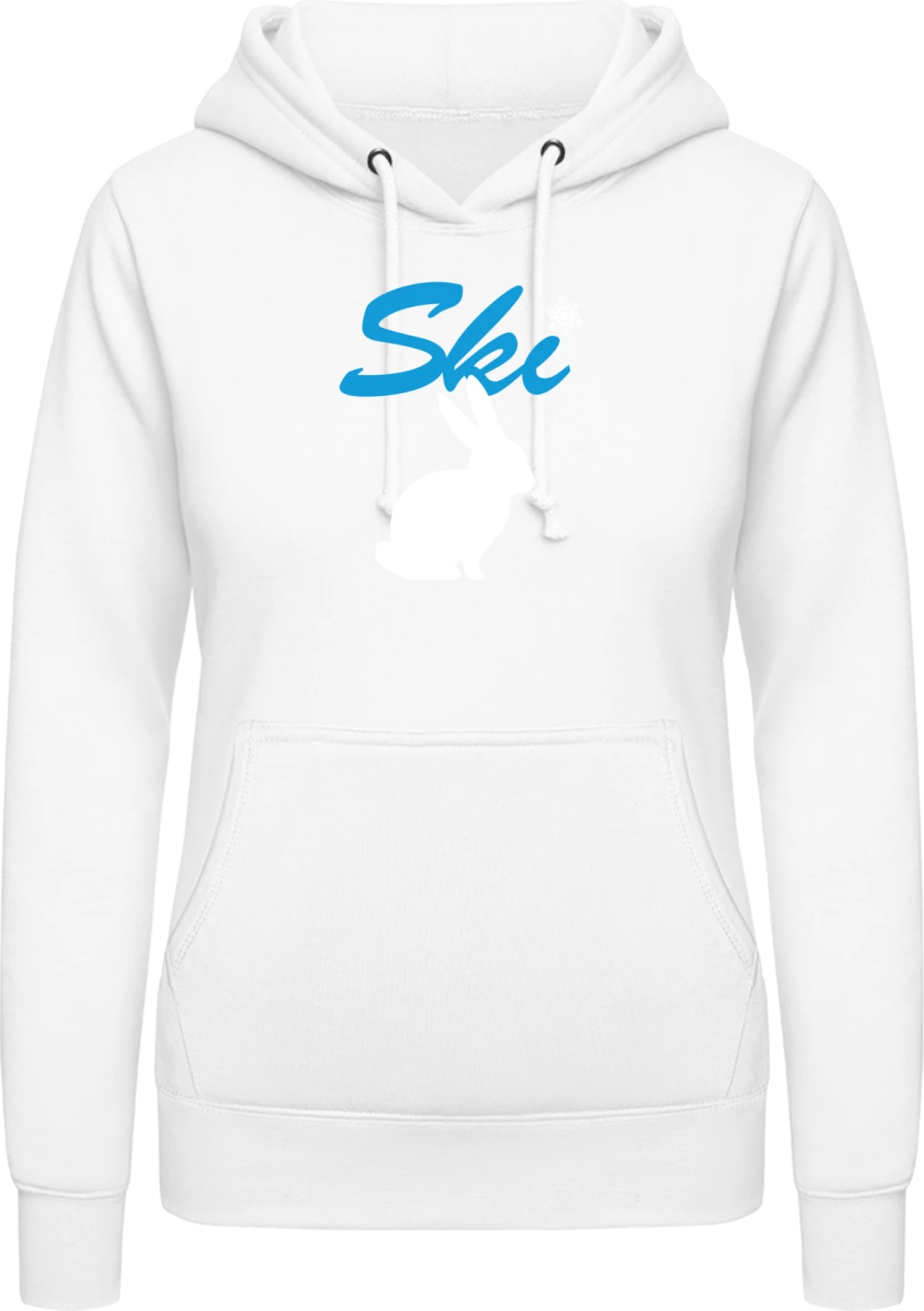 Ski Hase - Arctic white AWDis ladies hoodie - Front