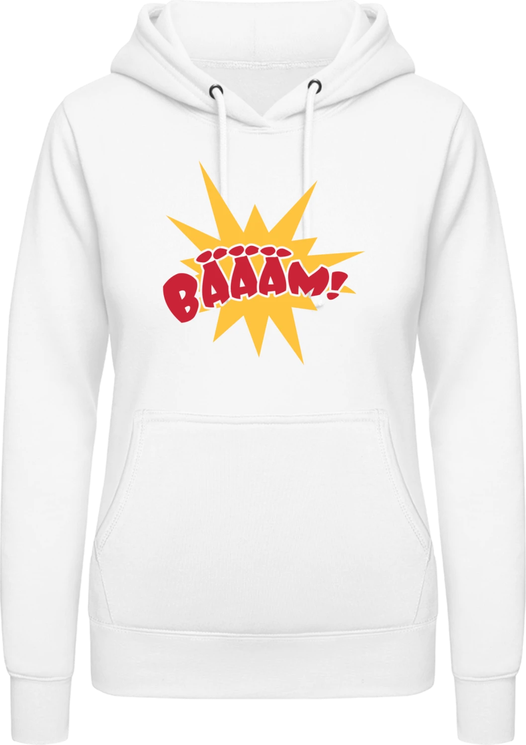 Bäääm - Arctic white AWDis ladies hoodie - Front