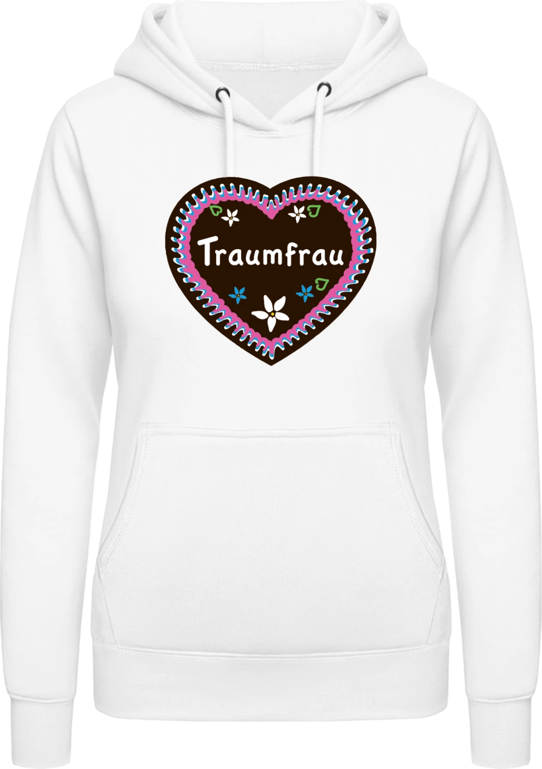 Traumfrau Lebkuchenherz - Arctic white AWDis ladies hoodie - Front