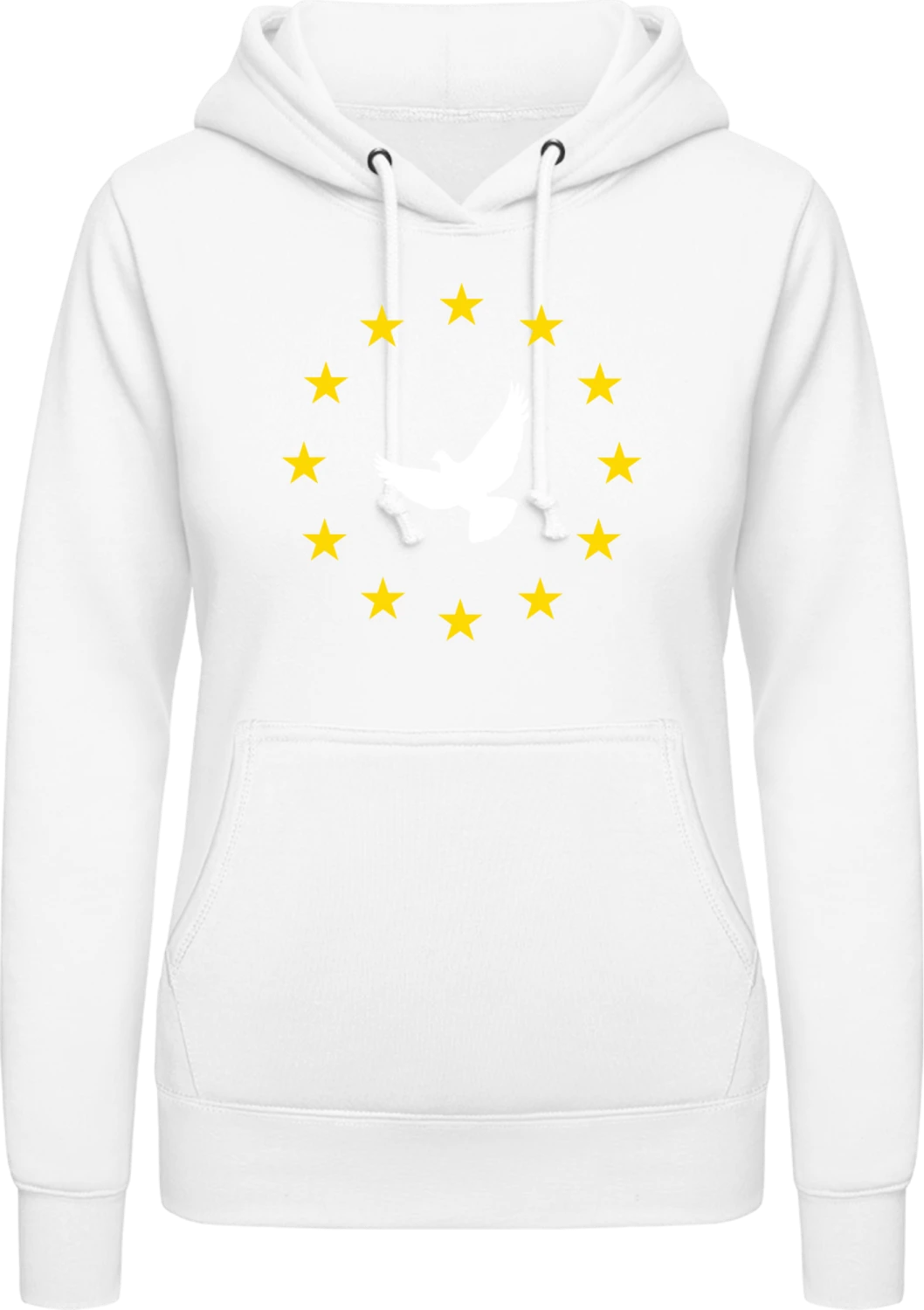 Europe Peace Doves - Arctic white AWDis ladies hoodie - Front