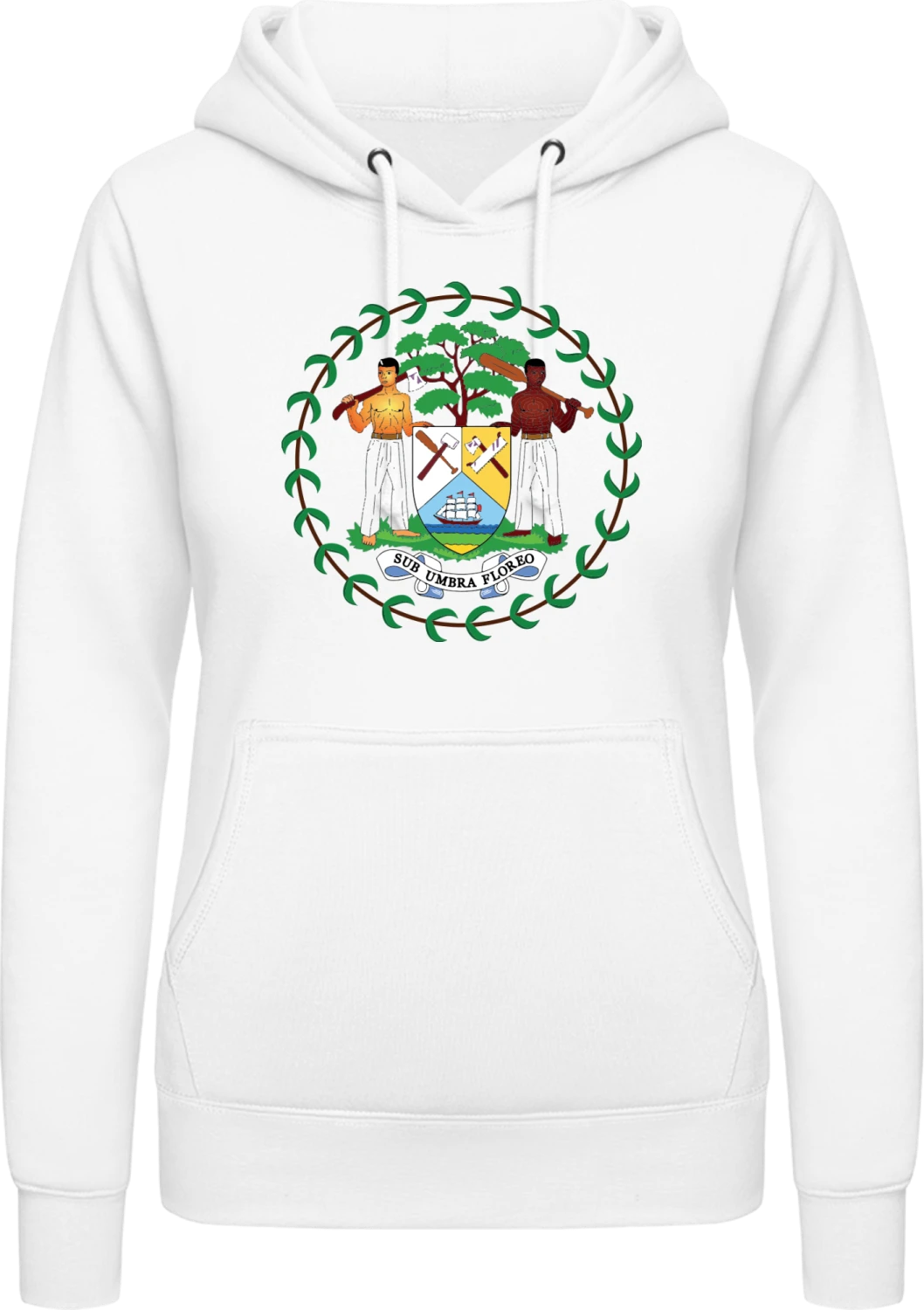 Belize - Arctic white AWDis ladies hoodie - Front