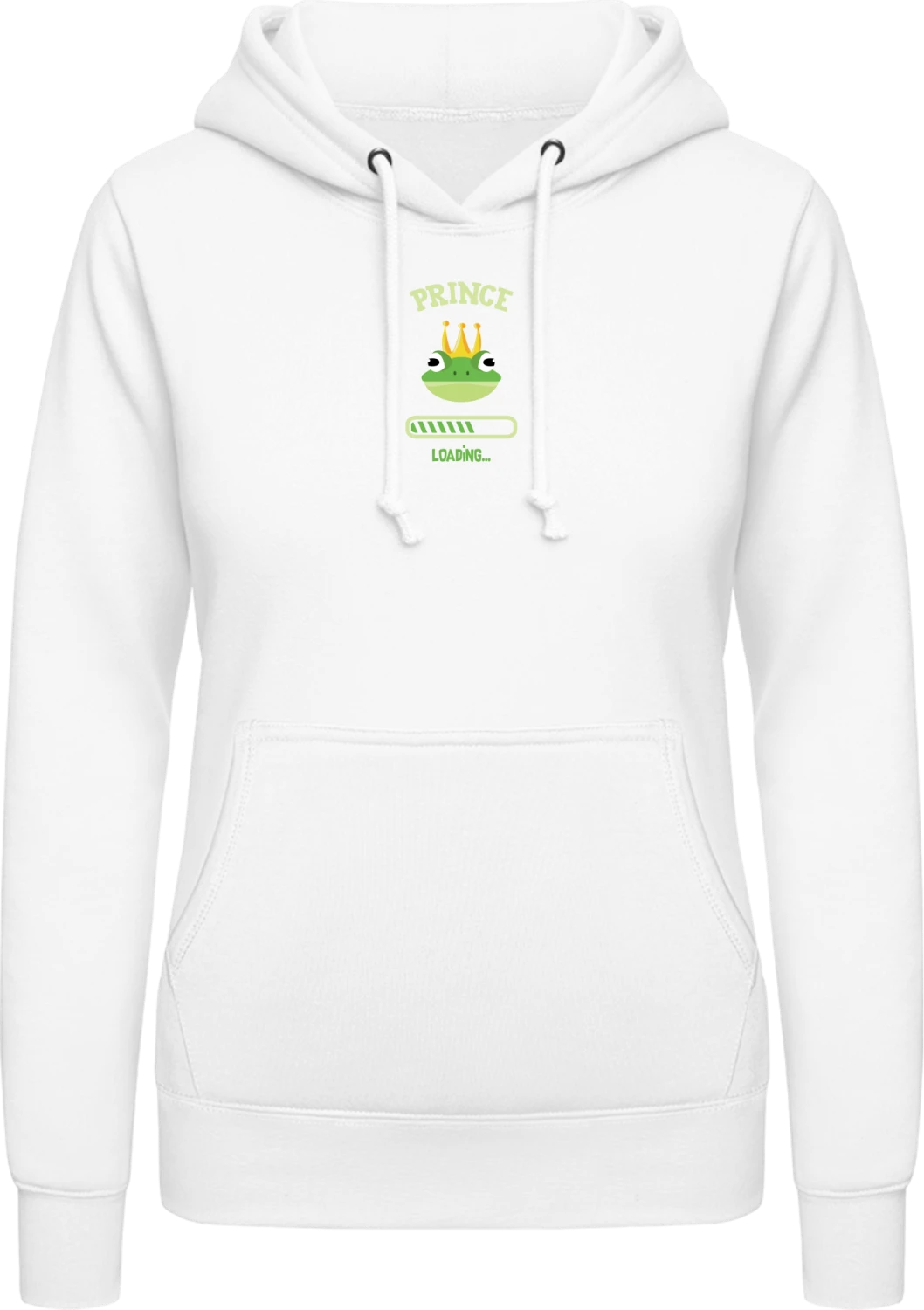 Prince Loading Frog - Arctic white AWDis ladies hoodie - Front