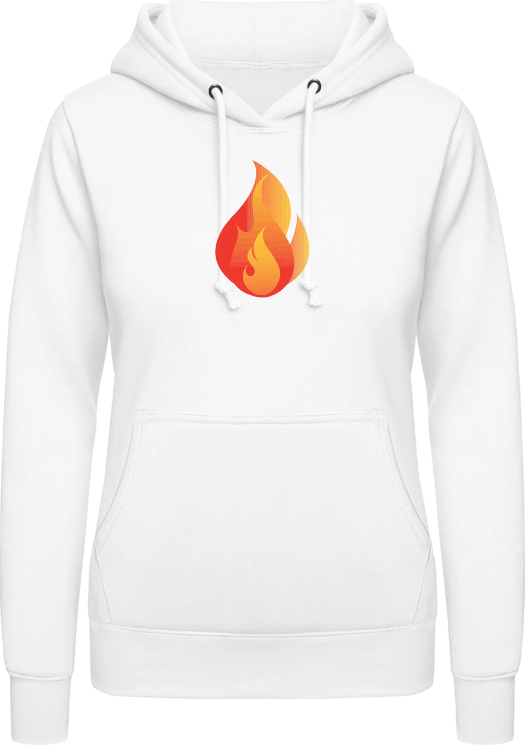 Fire - Arctic white AWDis ladies hoodie - Front