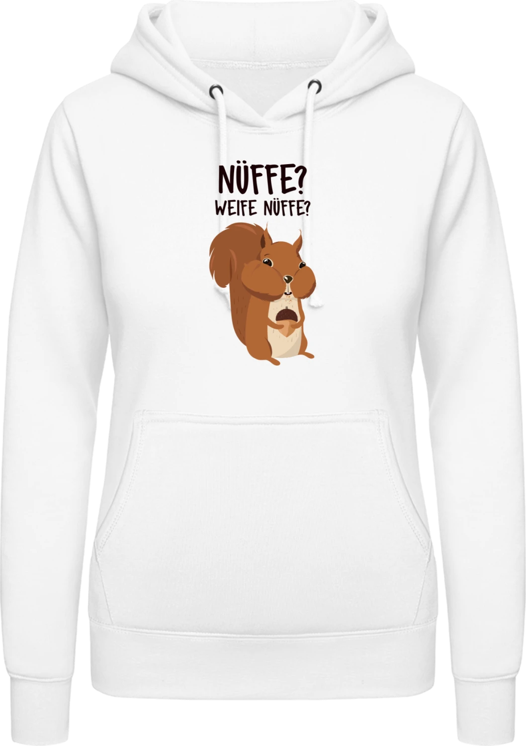 Nüffe. Weife Nüffe. Eichhörnchen - Arctic white AWDis ladies hoodie - Front