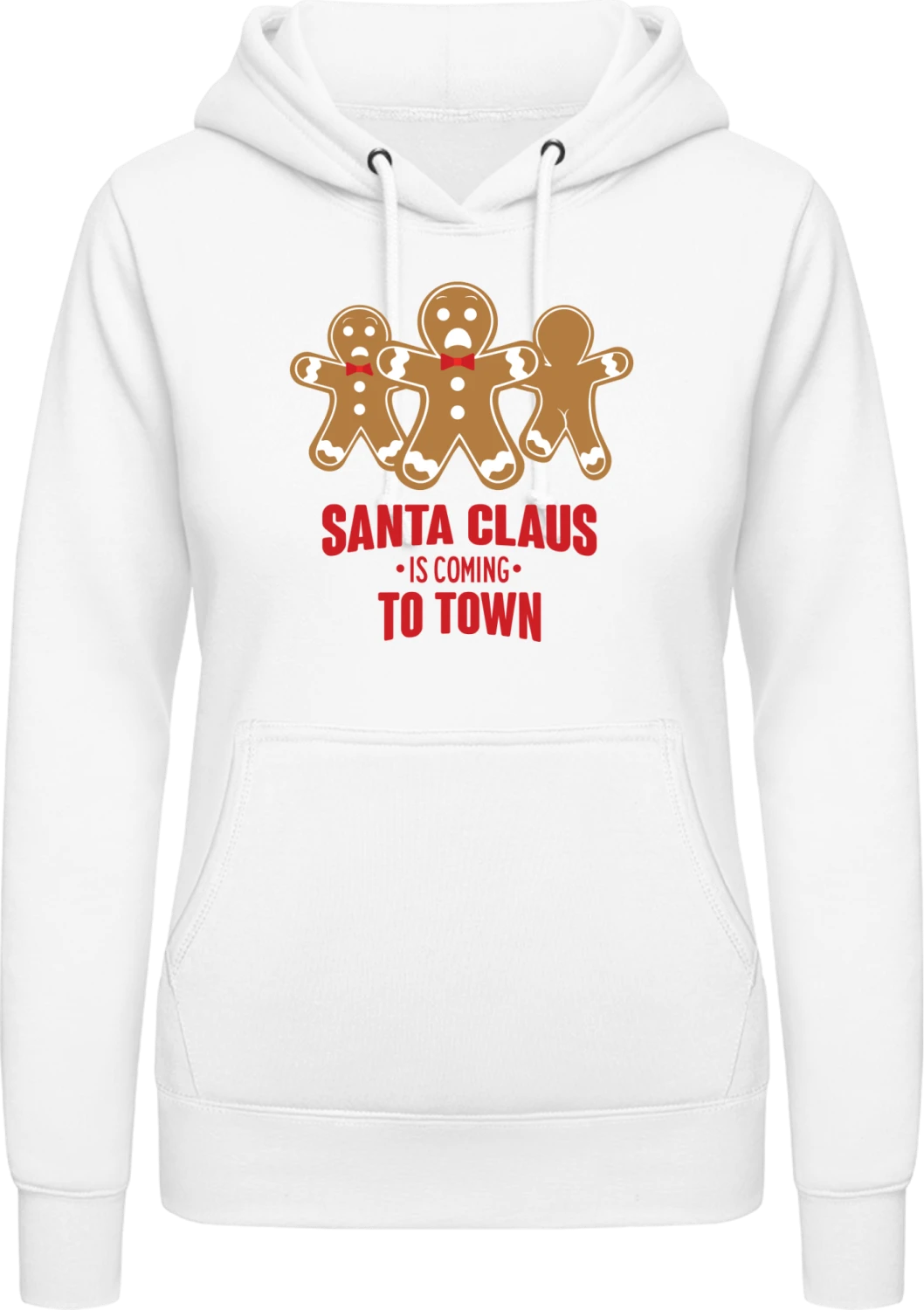 Santa Claus Is Coming To Town - Arctic white AWDis ladies hoodie - Front