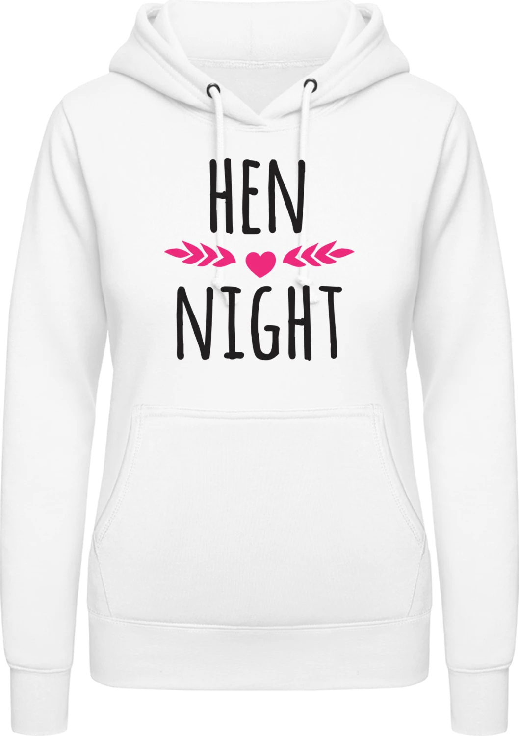 Hen Heart Night - Arctic white AWDis ladies hoodie - Front