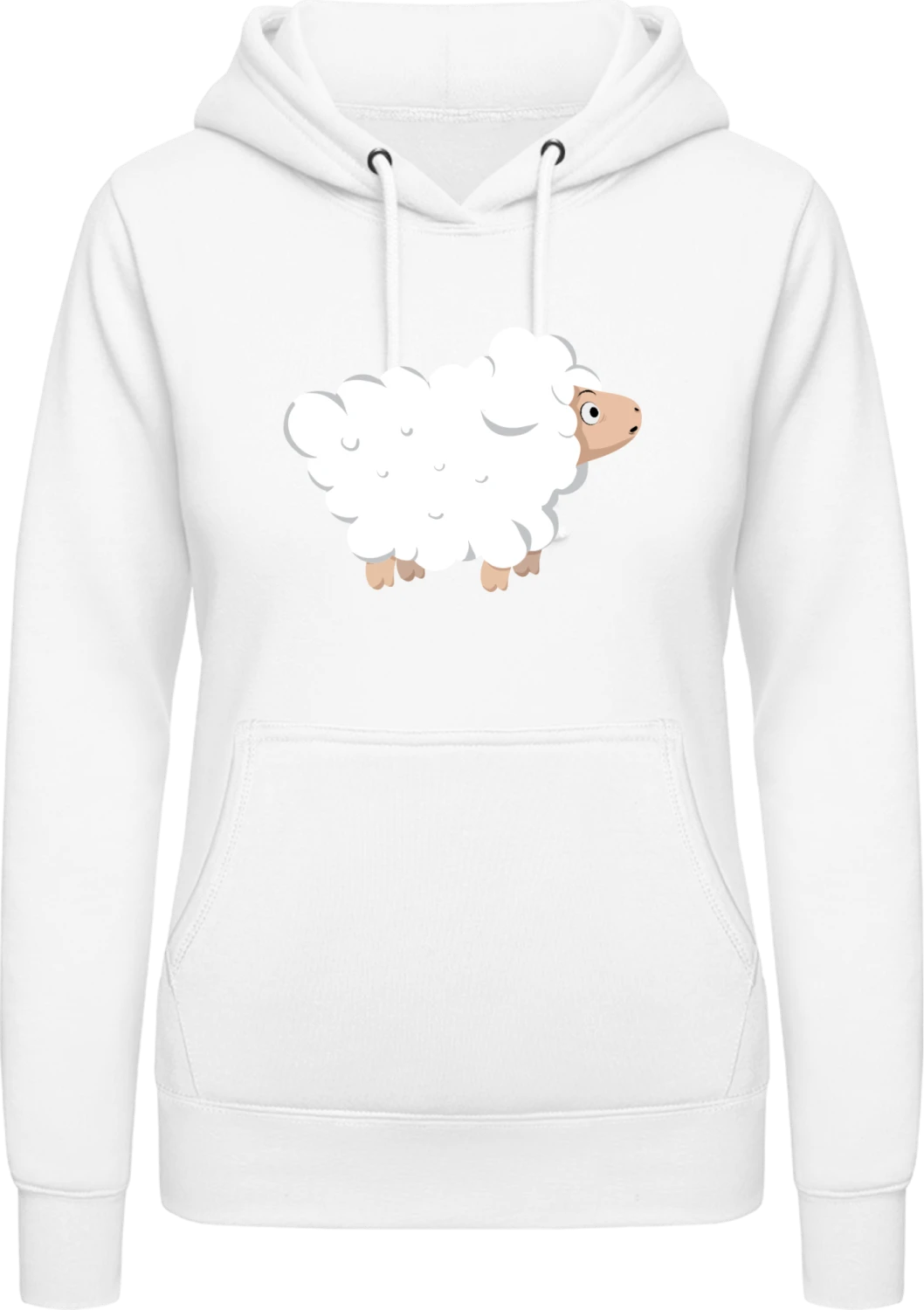 White Sheep - Arctic white AWDis ladies hoodie - Front