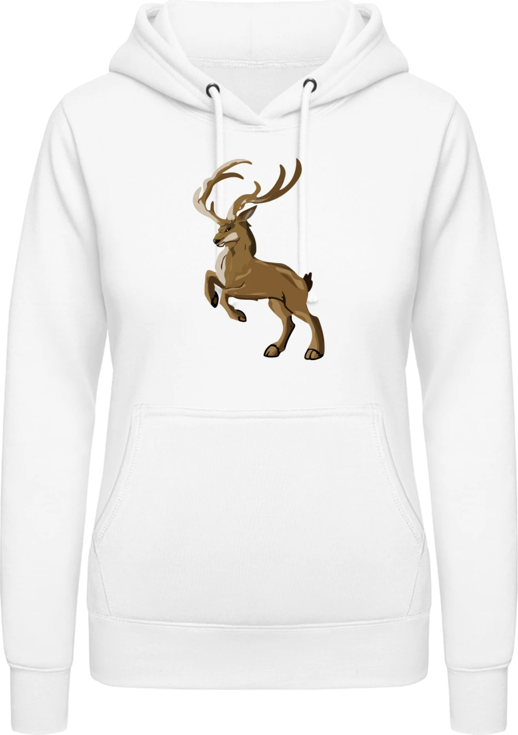 Wild Stag - Arctic white AWDis ladies hoodie - Front