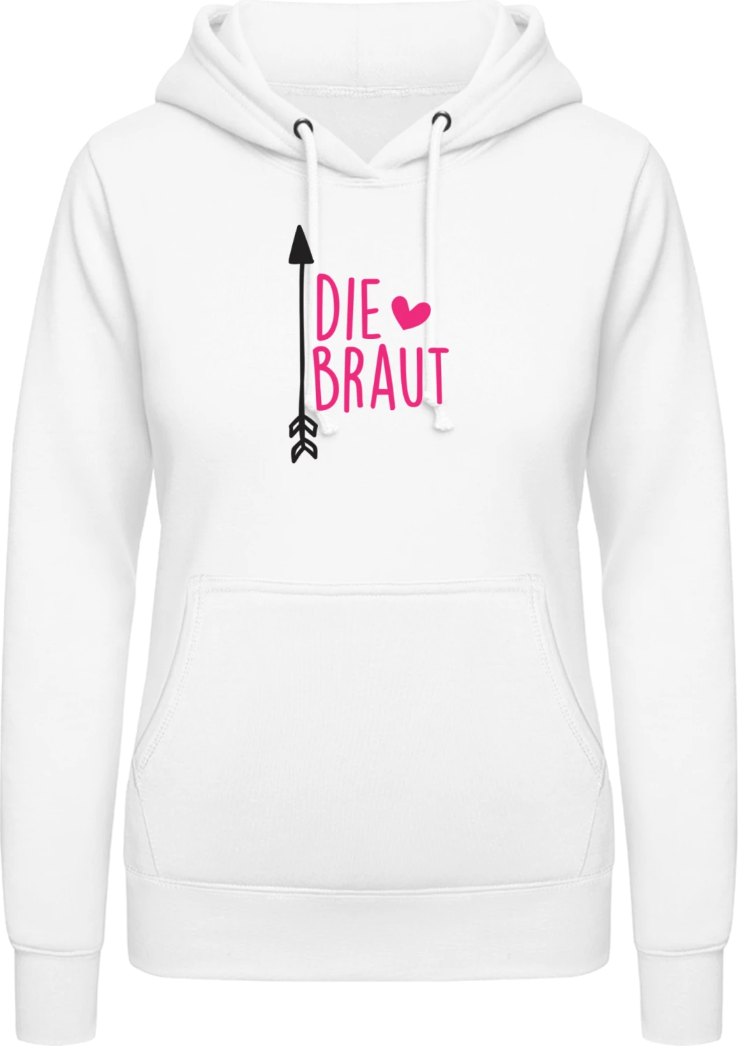 Ich bin die Braut - Arctic white AWDis ladies hoodie - Front