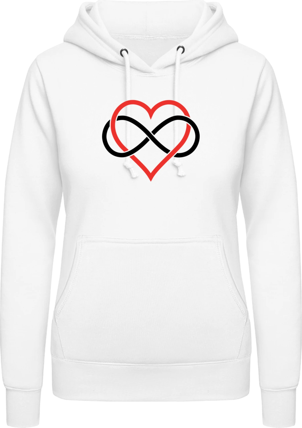 Love Forever - Arctic white AWDis ladies hoodie - Front