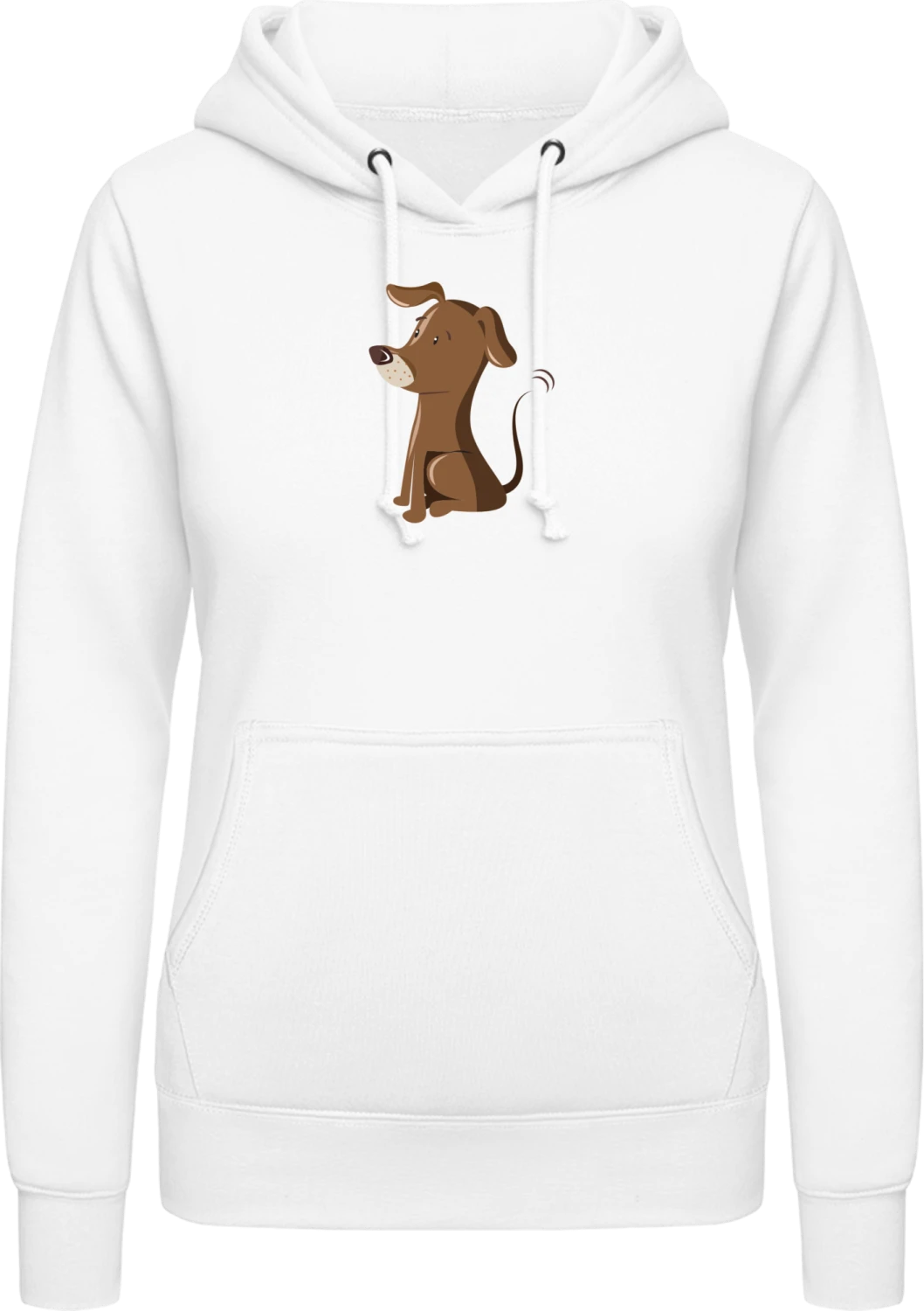 Little Cute Dog - Arctic white AWDis ladies hoodie - Front