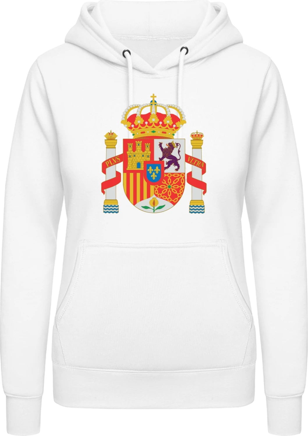 Spain Coat of Arms - Arctic white AWDis ladies hoodie - Front