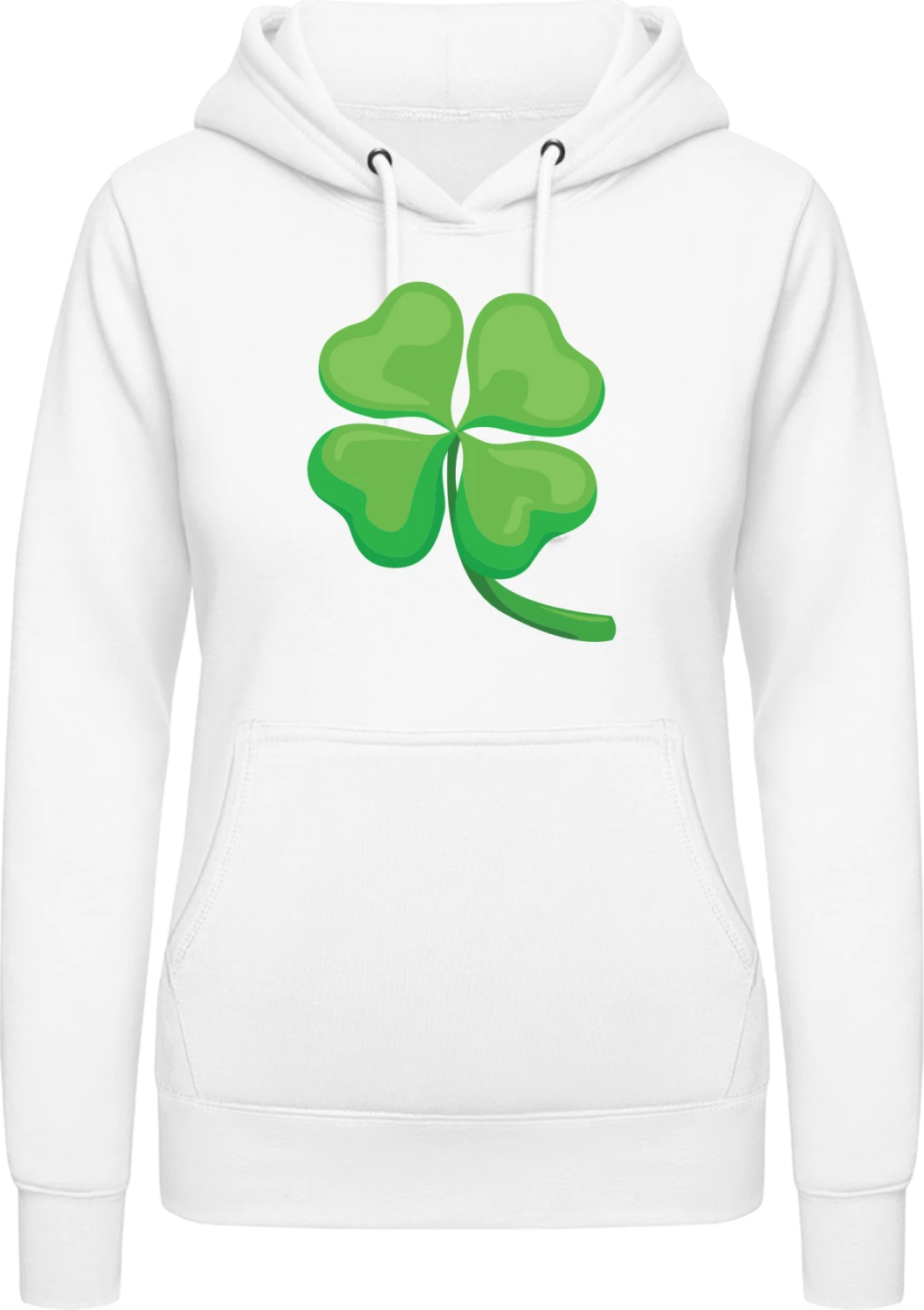 Four Leaf Clover - Arctic white AWDis ladies hoodie - Front