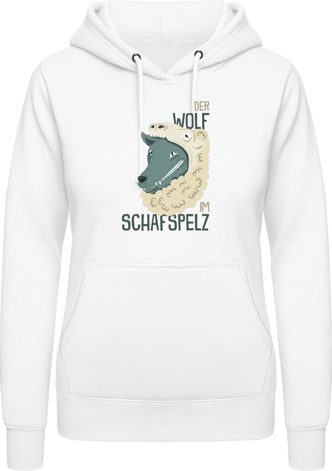 Der Wolf im Schafspelz - Arctic white AWDis ladies hoodie - Front