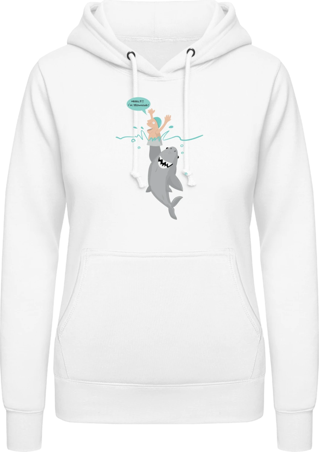 Help! I'm Drowning! - Arctic white AWDis ladies hoodie - Front