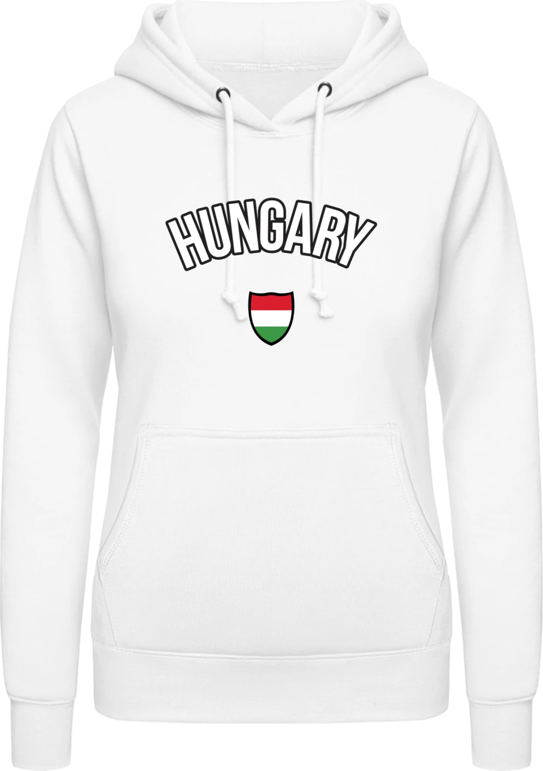 HUNGARY Football Fan - Arctic white AWDis ladies hoodie - Front