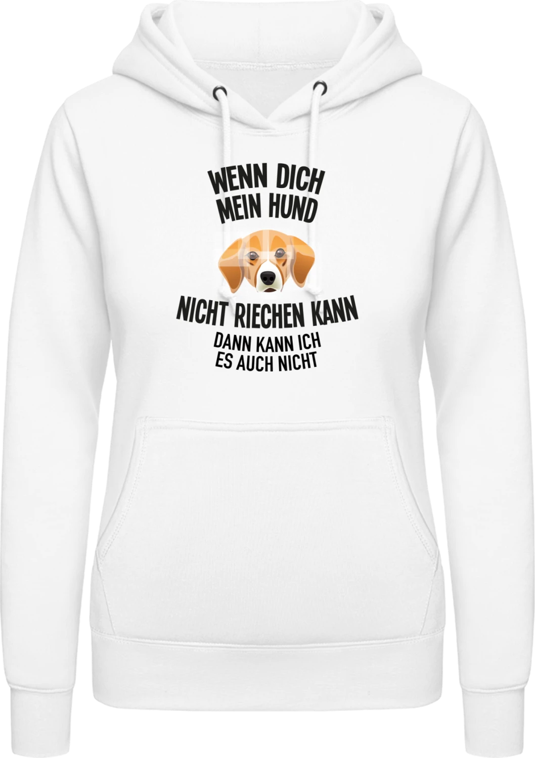 Wenn dich mein Hund nicht riechen kann, dann kann ich es auch n - Arctic white AWDis ladies hoodie - Front