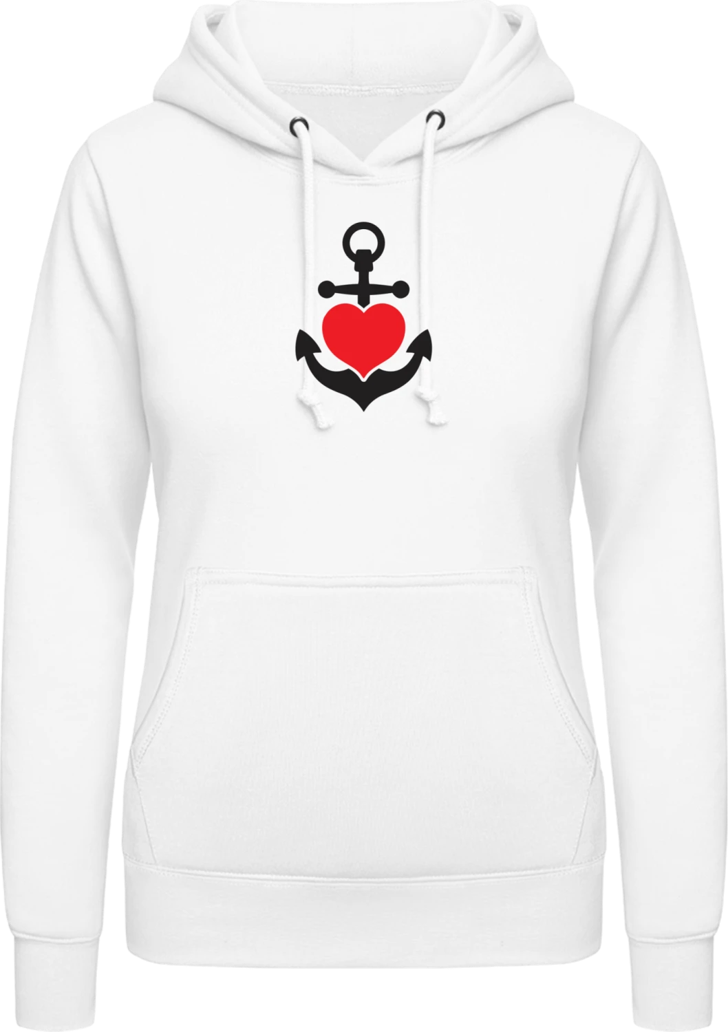 Love Anchor - Arctic white AWDis ladies hoodie - Front