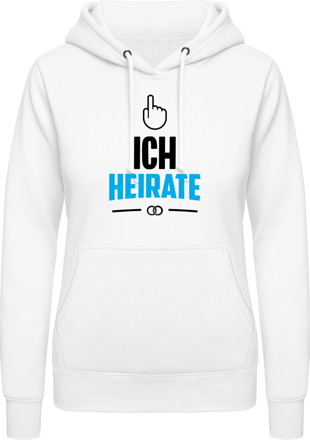 Ich heirate. - Arctic white AWDis ladies hoodie - Front