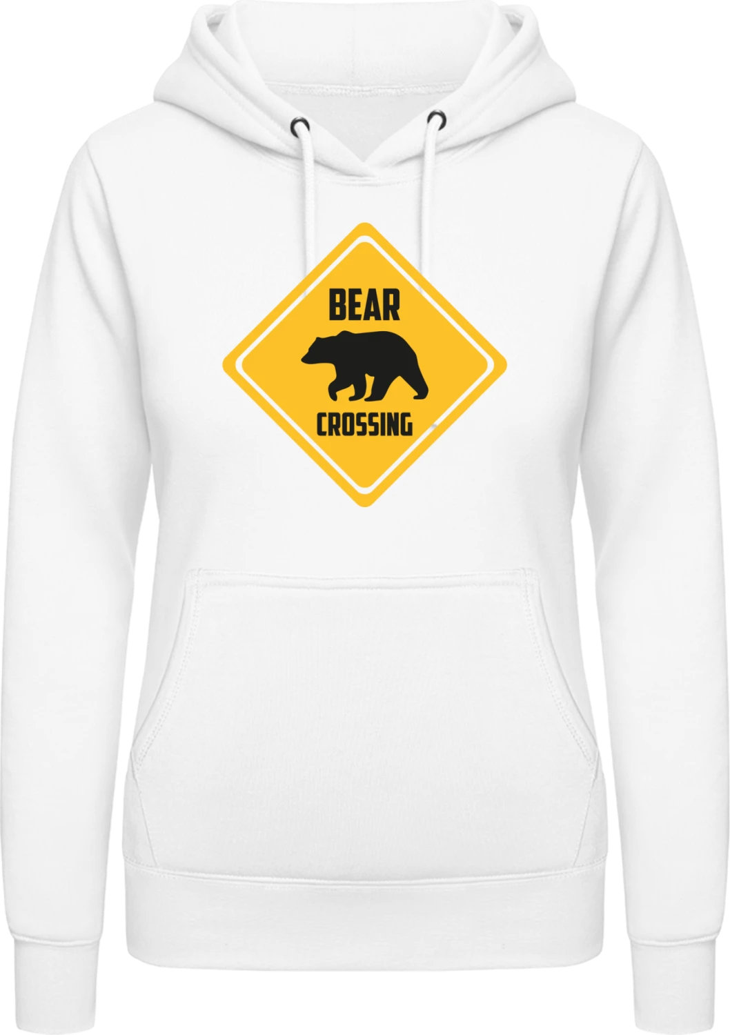 Bear Crossing - Arctic white AWDis ladies hoodie - Front