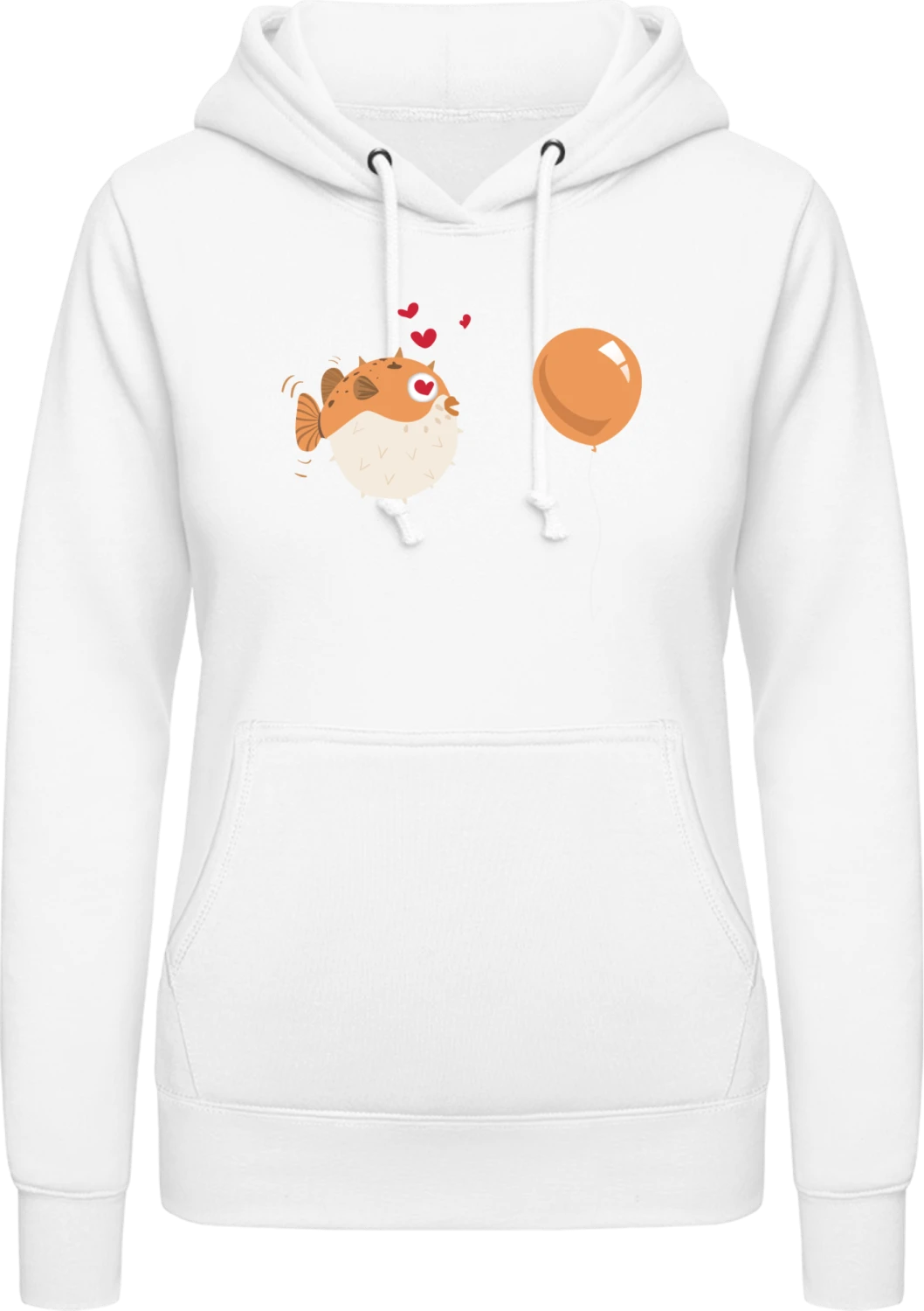 Blowfish Love - Arctic white AWDis ladies hoodie - Front